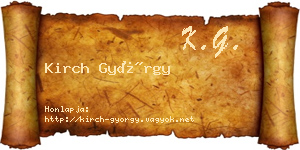 Kirch György névjegykártya